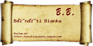 Bánáti Bianka névjegykártya