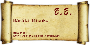 Bánáti Bianka névjegykártya